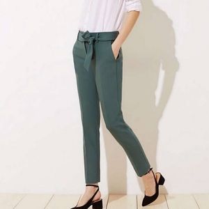 LOFT | Green tie-waist work pants